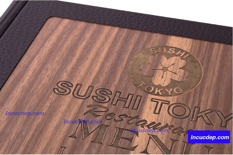 Menu gỗ sushi tokyo - menu khắc gỗ cực đẹp