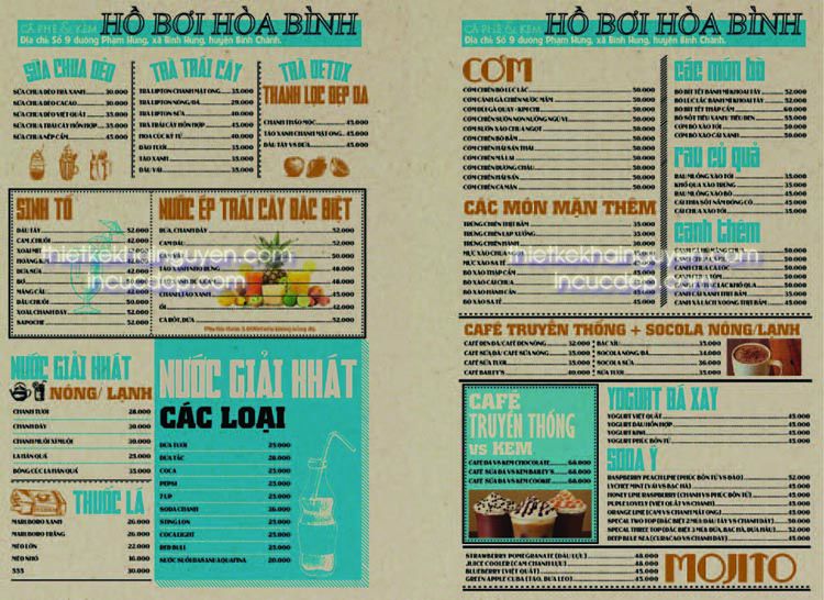 Bố cục thiết kế menu phong cách báo chí