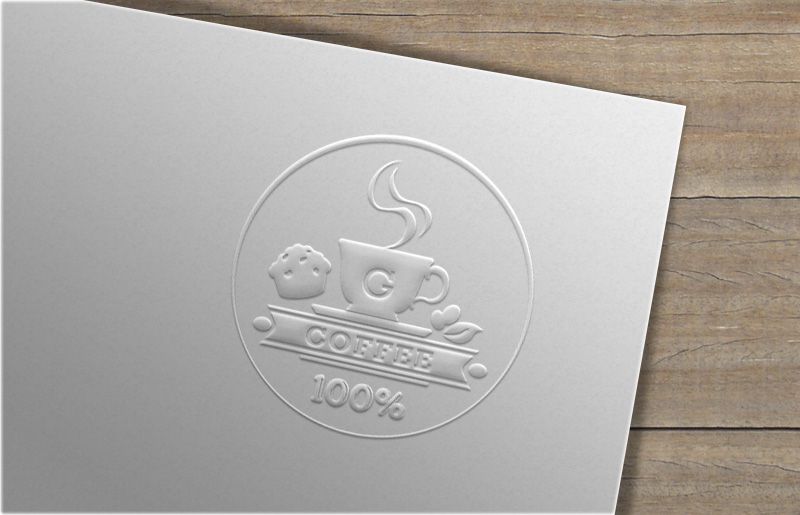 Giới thiệu mẫu logo GUU coffee mockup nổi
