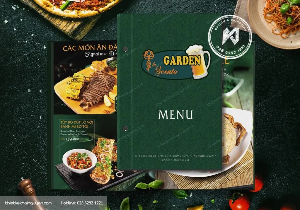 In menu giá rẻ - thiết kế menu đẹp cho nhà hàng tại hcm