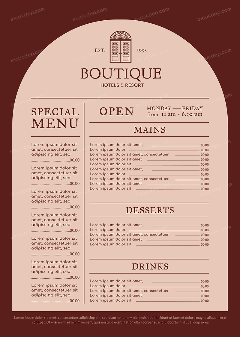 Restaurant menu template vector corporate identity design