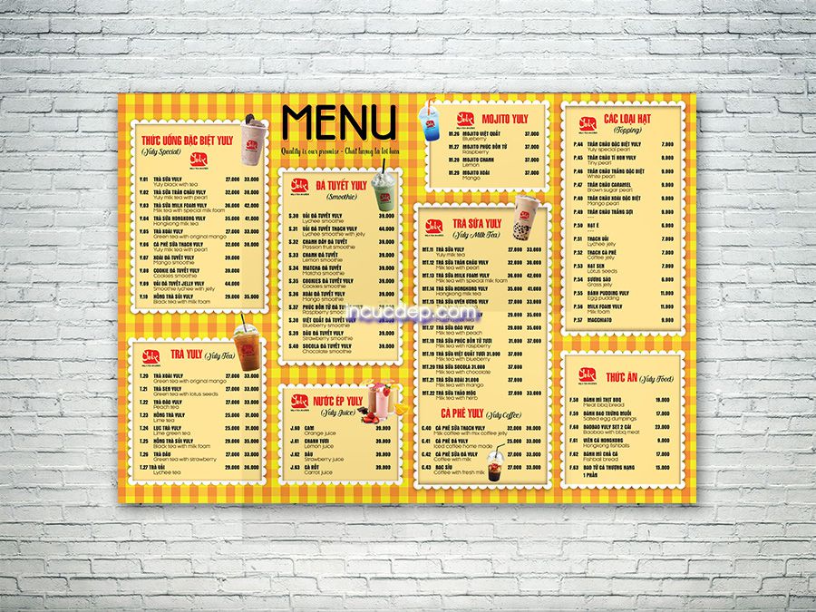 Mẫu thiết kế menu A3 cho quán cafe