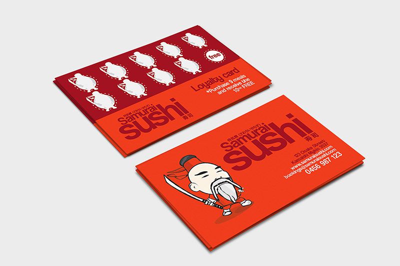 Mẫu thẻ tích điểm cho nhà hàng sushi