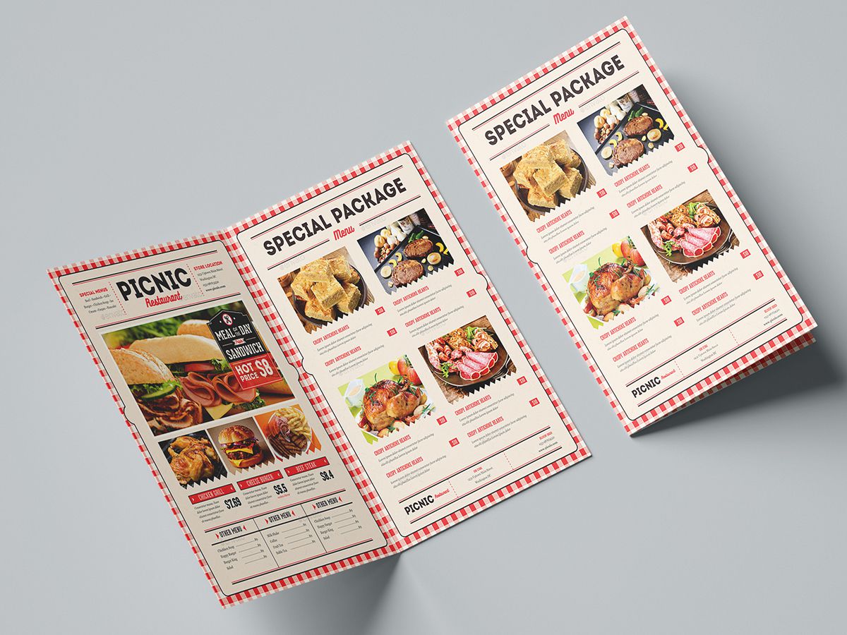 Thiết kế brochure gấp đôi cho quán ăn