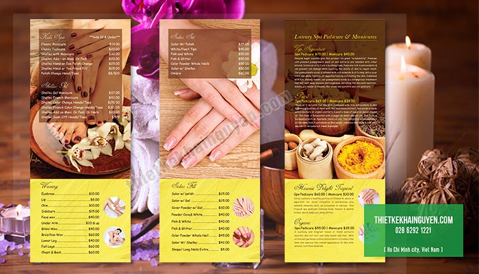 Nails Menu Design - mẫu menu nails spa khổ lỡ đặc biệt