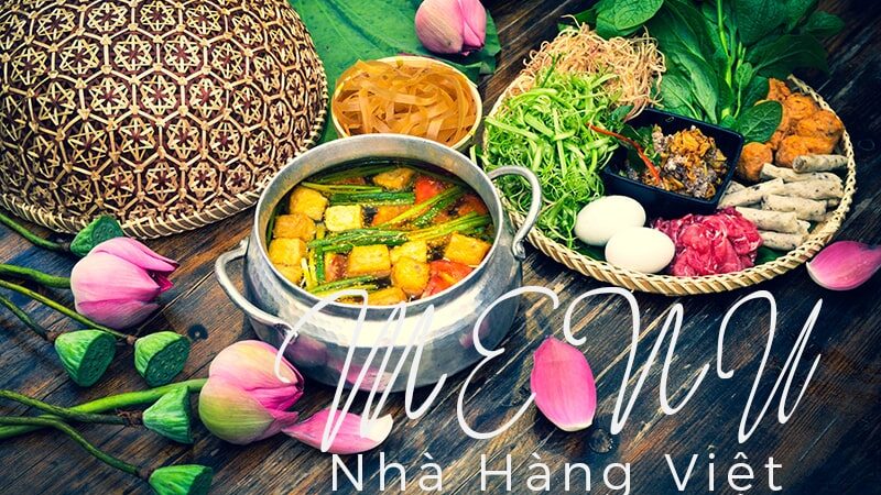 In menu nhà hàng Việt Nam