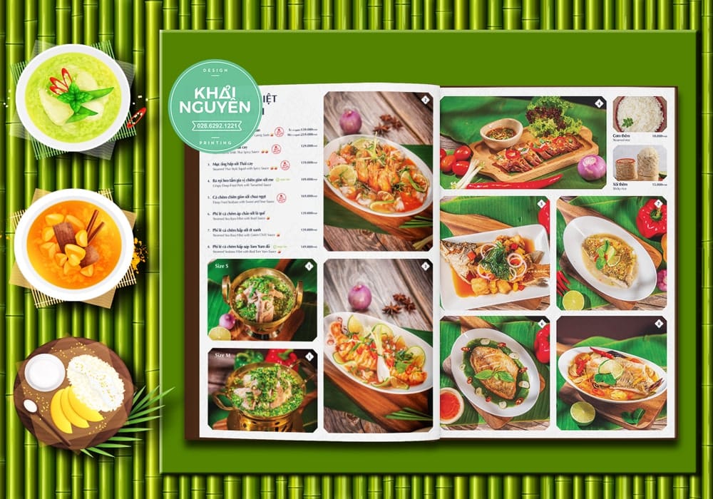 Thiết kế menu nhà hàng Thái chuyên nghiệp tại TPHCM