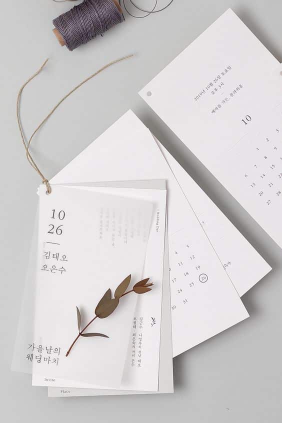 Mẫu thiệp cưới đẹp kiểu Hàn