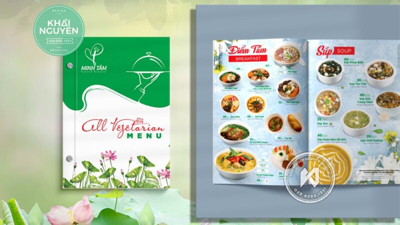 Thiết kế & In menu Chay Vegetarian Restaurant