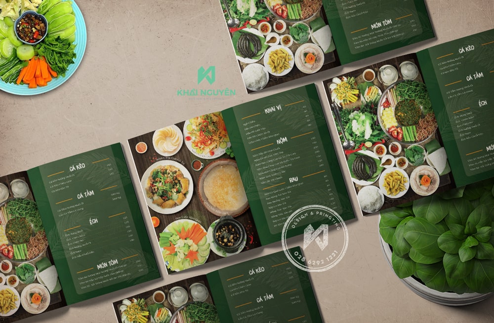 Mẫu menu nhà hàng Hương Xưa – ẩm thực Nam Bộ đặc sắc