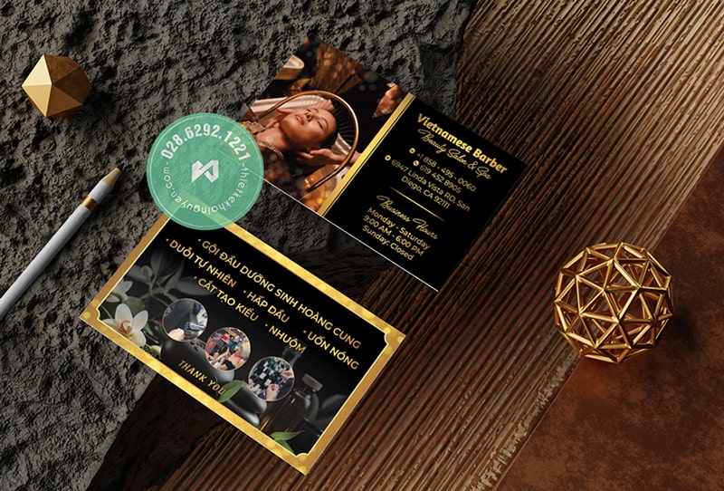 Thiết kế card visit Nails Spa - Phong Cách Luxury Gold – Elegant & Premium