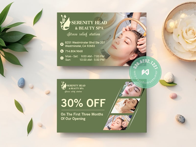 Mẫu Card Spa kết hợp gift card 30% Off
