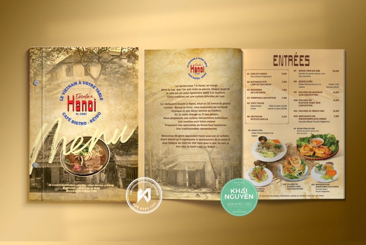 Thiết kế menu nhà hàng resort cao cấp