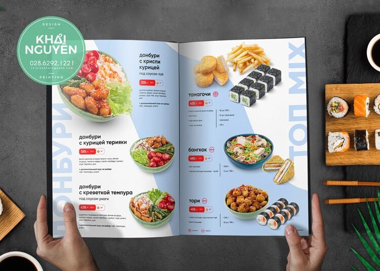 Thiết kế menu sushi phong cách Nhật