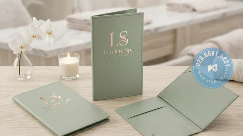 In Kẹp Hóa Đơn Da Số Ít – Kẹp Bill Da | Free Thiết Kế