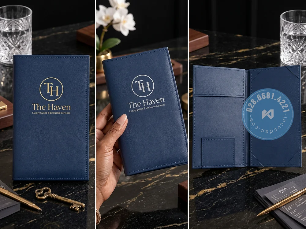 dịch vụ thiết kế kẹp hóa đơn da TPHCM