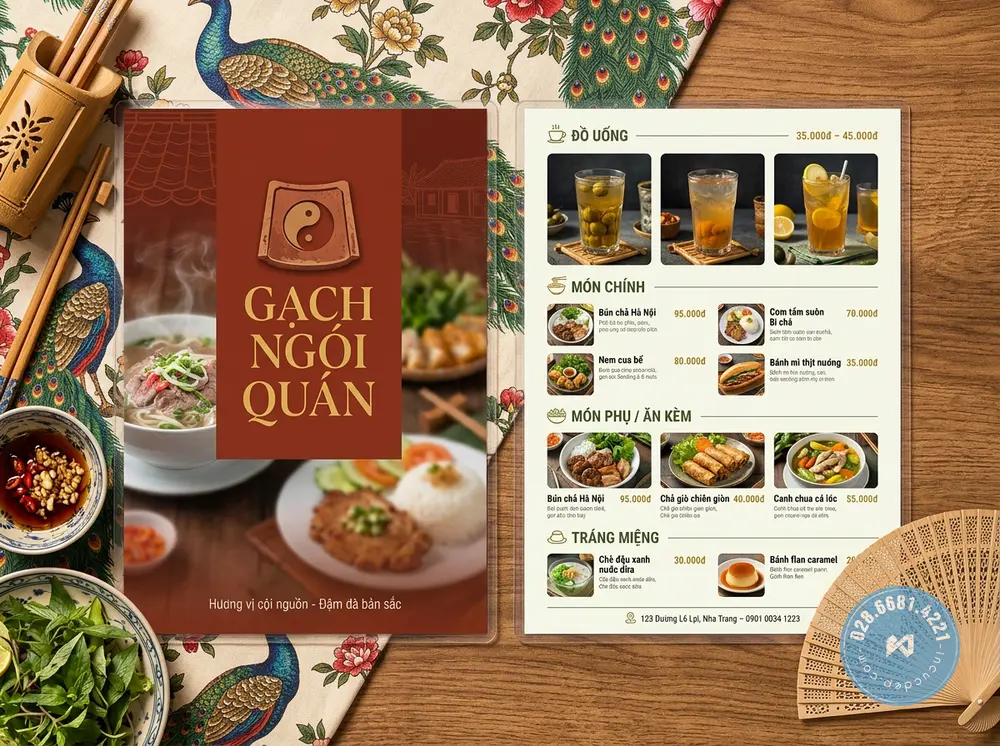 giá sỉ menu thực đơn ép plastic nhựa Vũng Tàu