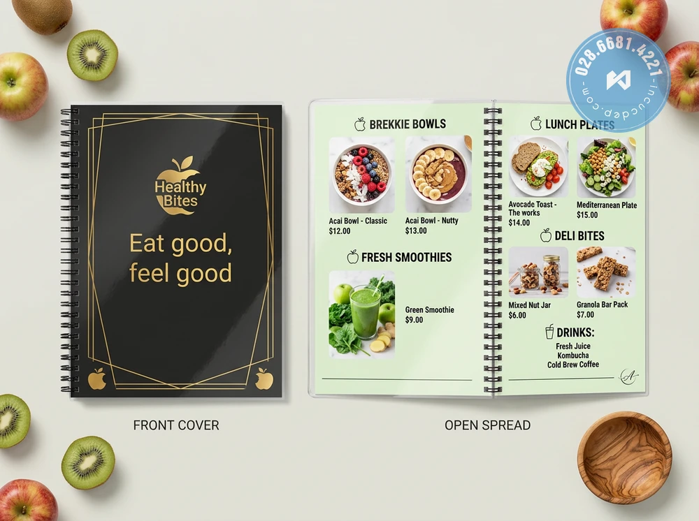 in an thuc don menu plastic lo xo quan 7