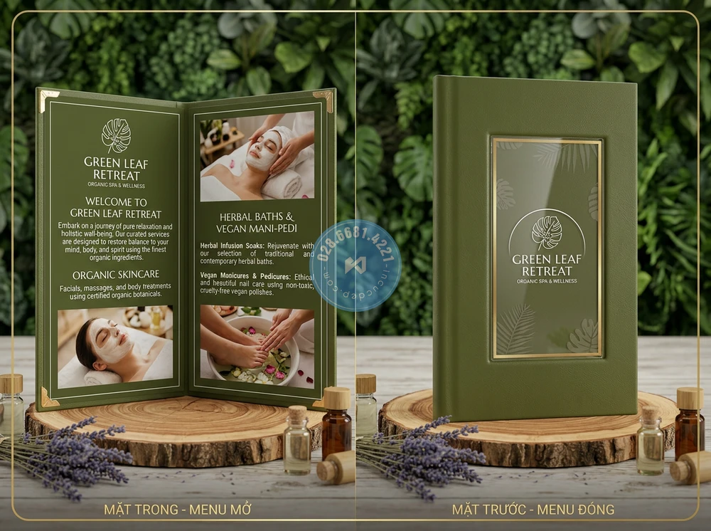 Bộ menu mica tiệm nail cao cấp bìa 3mm – In Khải Nguyên