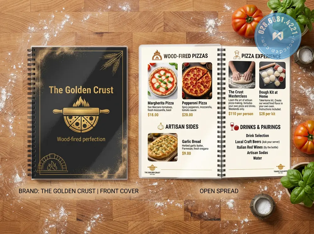 in lấy ngay thực đơn menu plastic lò xo giá tốt nhất