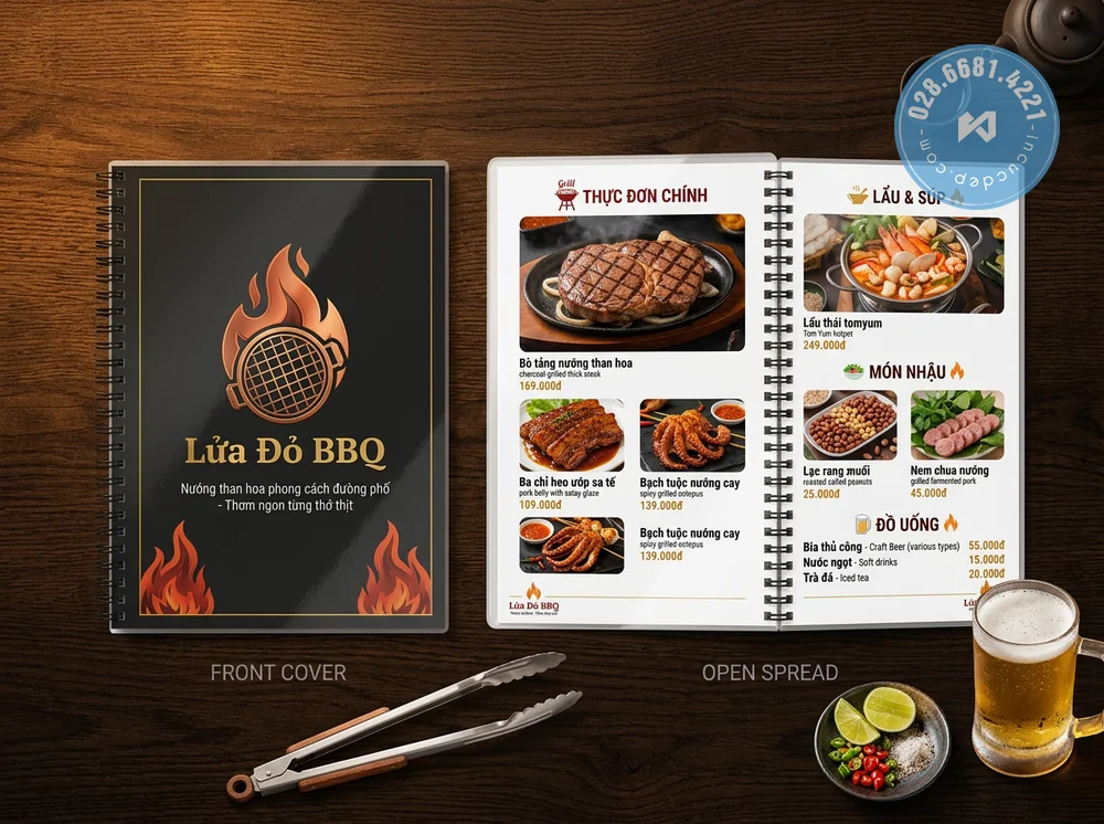 in lấy ngay thực đơn menu plastic lò xo tốt nhất