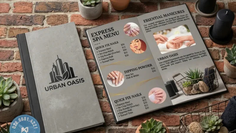 Top Mẫu Menu Mica Spa Nails Salon 2026 Mới Toang
