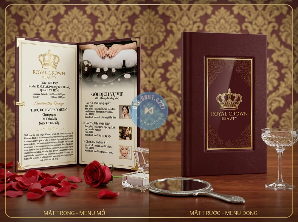 Menu nail tờ rời nhựa chống nước tiệm nail