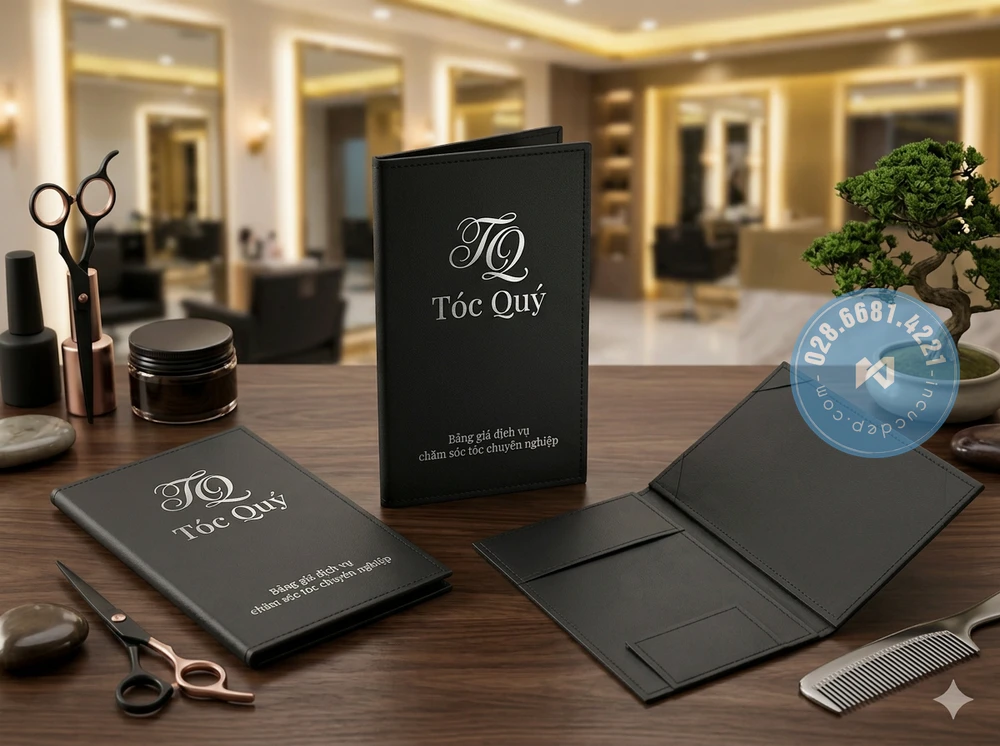 kẹp hóa đơn da microfiber chống thấm cho nhà hàng