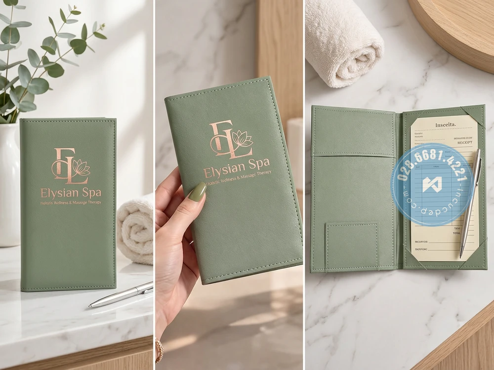 kẹp hóa đơn da sang trọng thiết kế đẹp