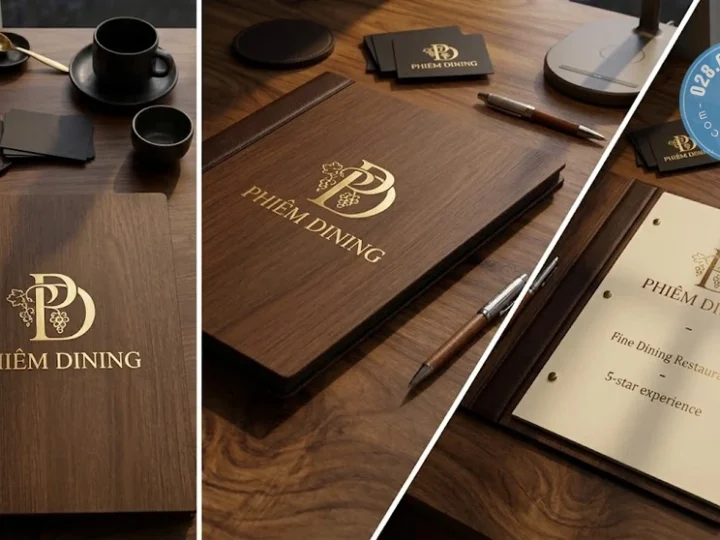 Menu Vải Nỉ Với Logo Inox – Sạch Đẹp, Sang Trọng