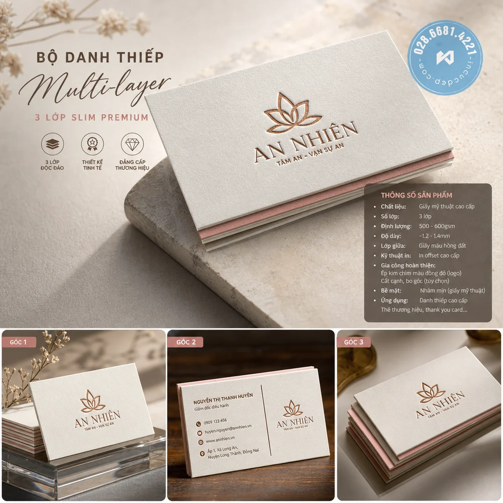 Mẫu Danh Thiếp Bồi Ba Lớp 3 Layers | Sandwick Mới Nhất