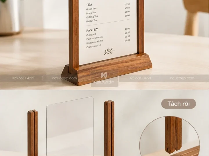 Đặt Chân Đế Gỗ Menu Để Bàn Lấy Gấp Giá Tốt TPHCM
